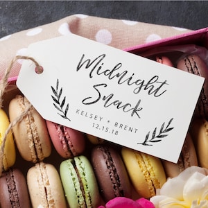 Midnight Snack Stamp - Wedding Cookie Bags - Candy Buffet Bags- Midnight Snack Wedding Favors- Wedding Favor Treat Bag - Custom Tag Stamp