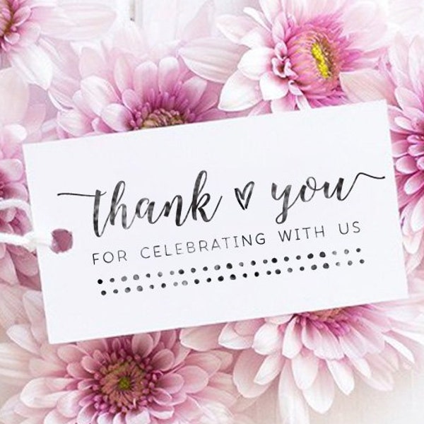 Thank You For Celebrating with us Stamp - Custom Wedding Stamp - Thank You Heart Stamp- Wedding Favor Stamp - Thank You Wedding Rubber Stamp