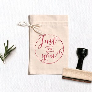 Just For You Stamp, Gift Tag Stamp, Stempel voor geschenken, Hang Tag Stamp, Circulaire Rubber Stempel voor geschenken, Pakket Stempel, Just For You Stamp