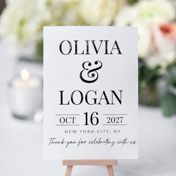 Wedding Logo Stamp - Thank You Stamp - Classy Wedding Thank You Stamp - Custom Modern Wedding Stamp - Wedding Tag Stamp-  Guest Welcome Bag