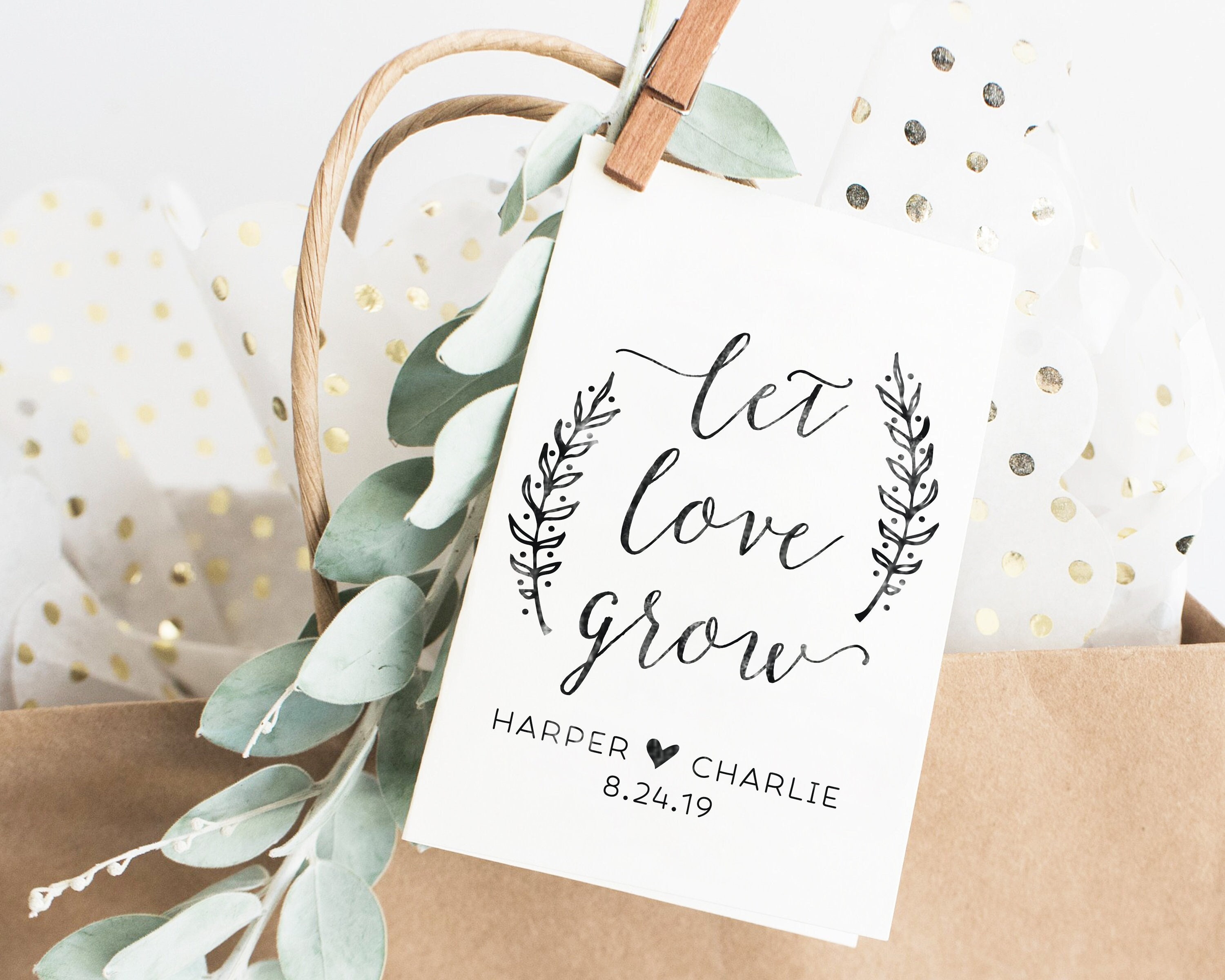 Let Love Grow Stamp Wedding Seed Packet Custom Wedding Favor - Etsy