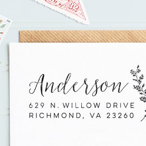 Kalligrafie Retouradres Stempel, Tijdloos, Modern Script Stempel, Custom Address Stamp, Housewarming Gift, Gepersonaliseerdgeschenk, Bruiloft Stempel