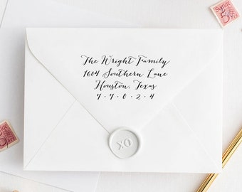 Calligraphy Return Address Stamp - Handwritten Calligraphy Address Stamp - Custom Script Address Stamp - Classic, Timeless Calligraphy Stamp