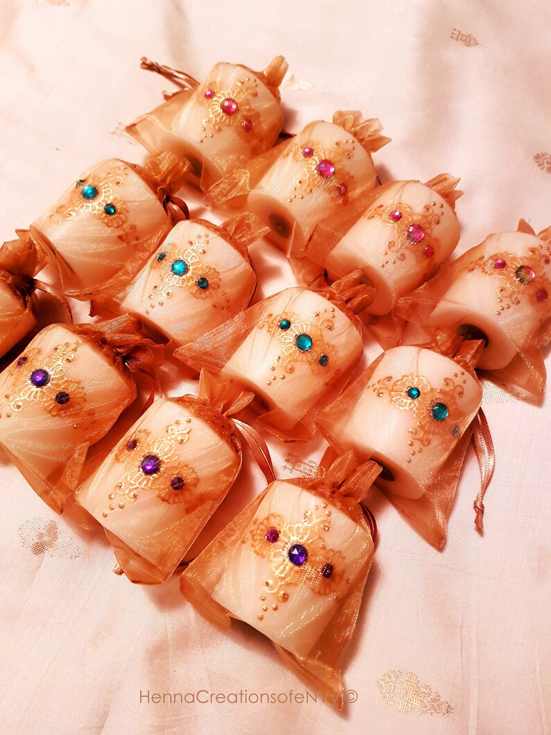 Set of 10 or 12 Glamorous Henna Candles with Jewel Tone Etsy