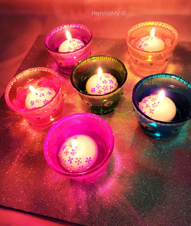 Set of 12 Glass Tea Light Candle Holders Available in Etsy