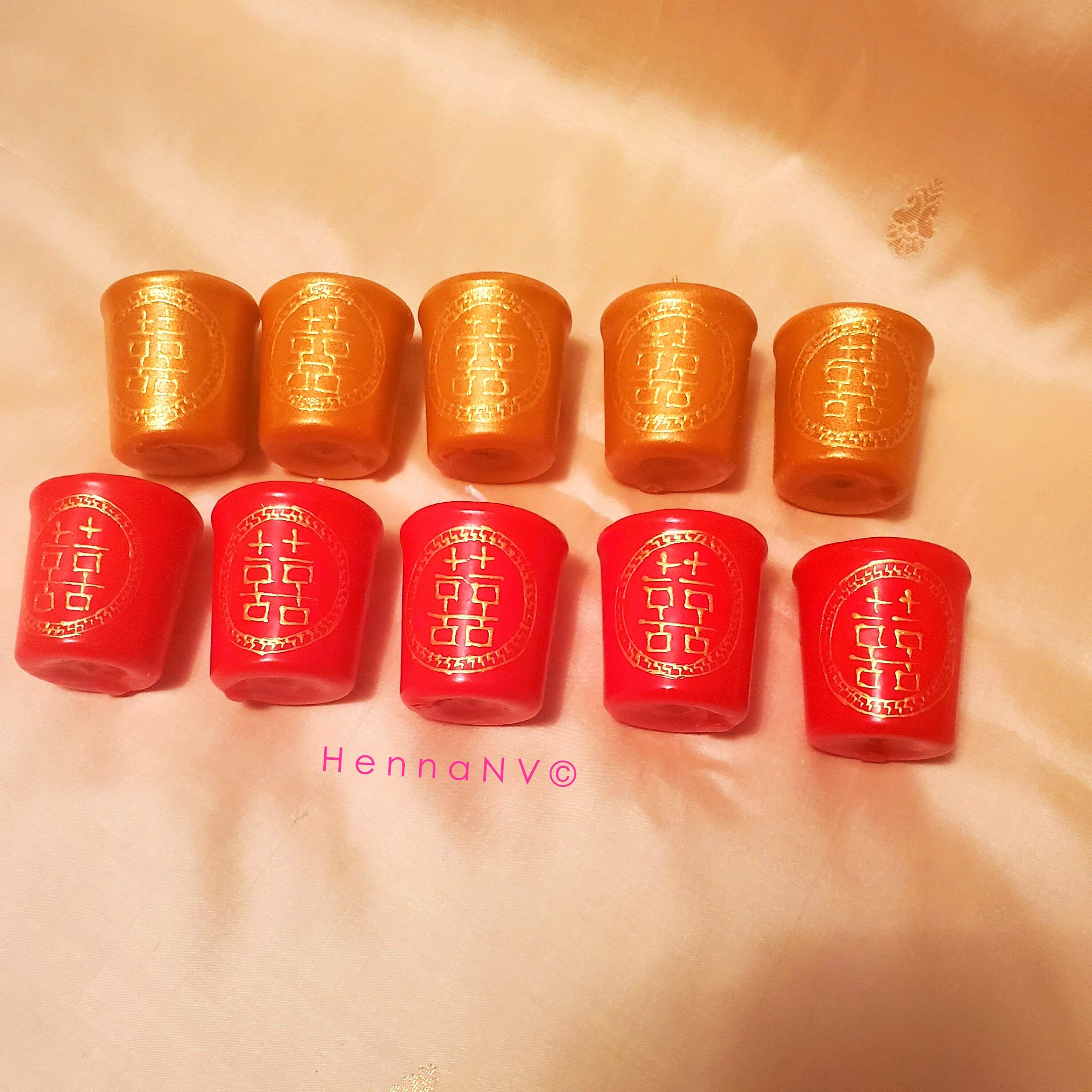 Set of 50 Double Happiness Candles in Bright Ruby Red & Etsy