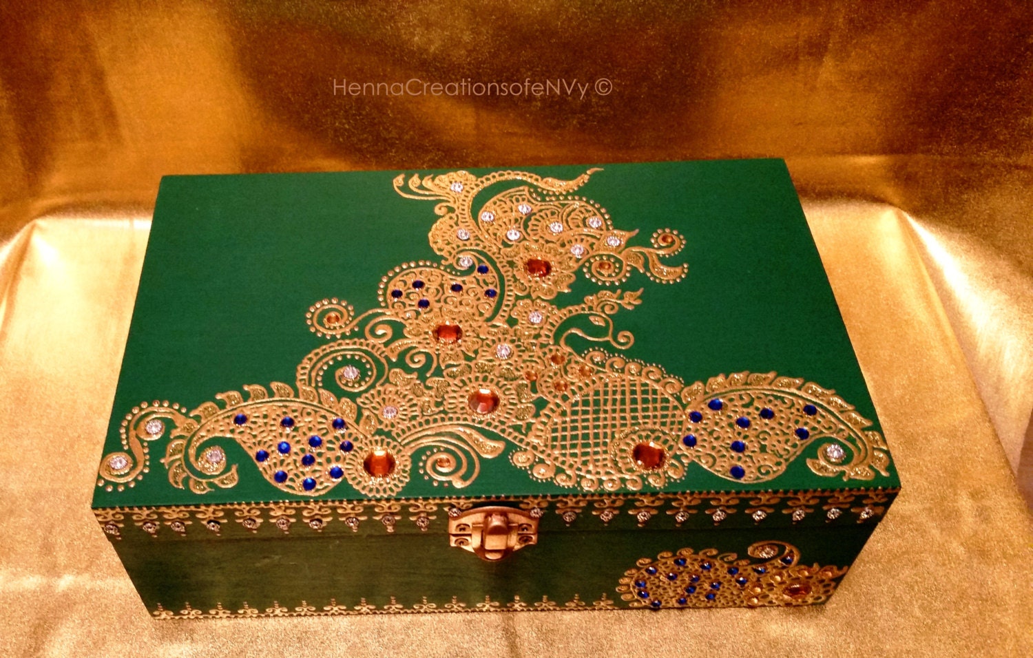 Emerald Green Peacock Keepsake Jewelry Box With Amber Etsy Canada