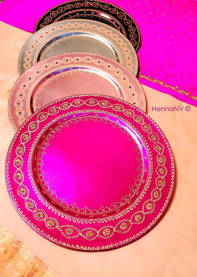 Henna Plates Available in Various Colors Get a Set of 6 Etsy