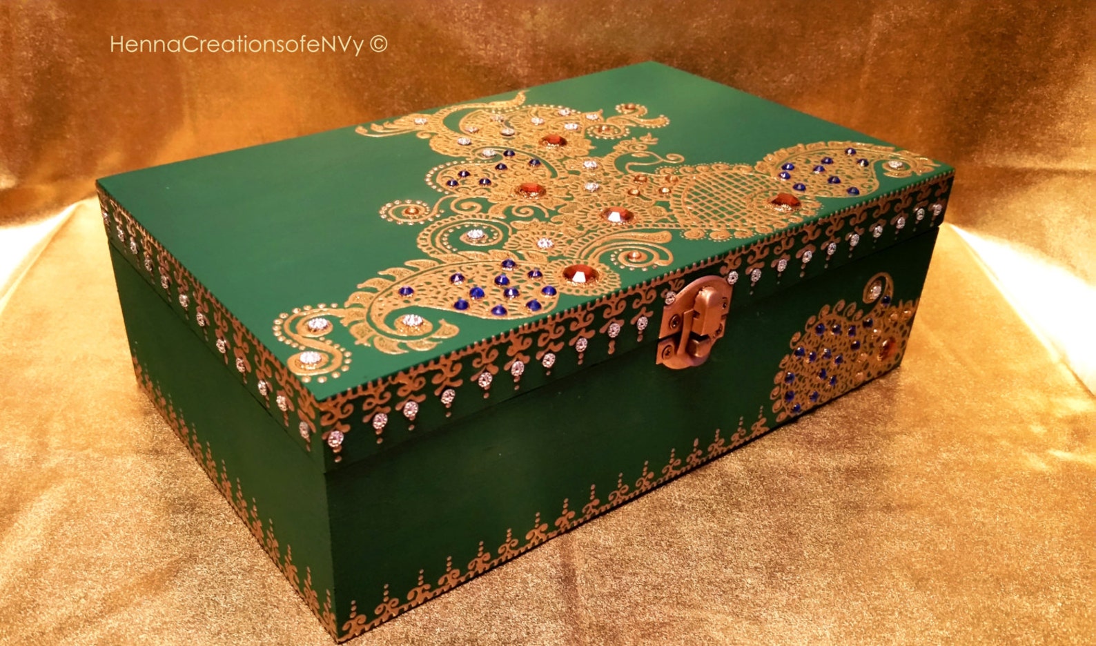 Emerald Green Peacock Keepsake Jewelry Box With Amber Etsy Canada