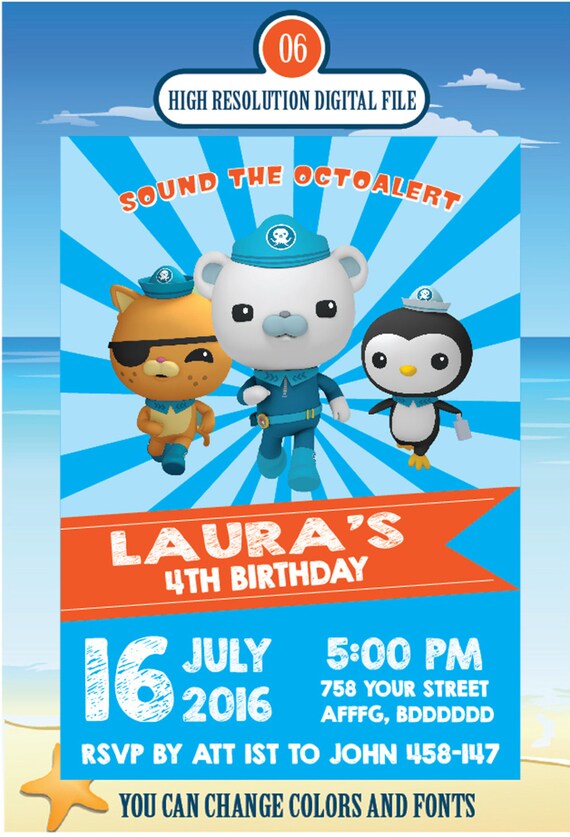 Octonauts Invite Octonauts Invitations Octonauts Invites Etsy