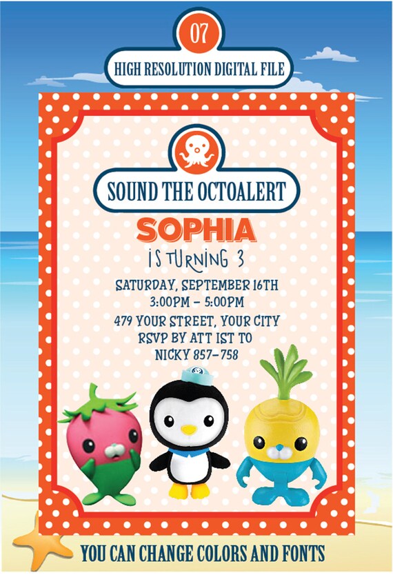 Octonauts Invite Octonauts Invitations Octonauts Invites Etsy