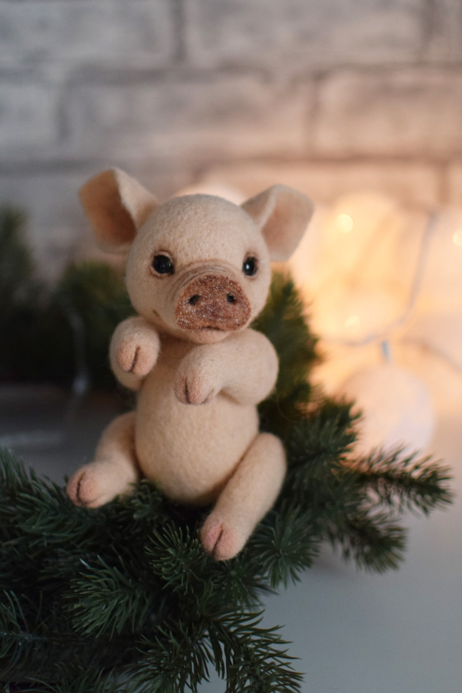 Needle felted Pig wool felt piglet needle felting animals Etsy