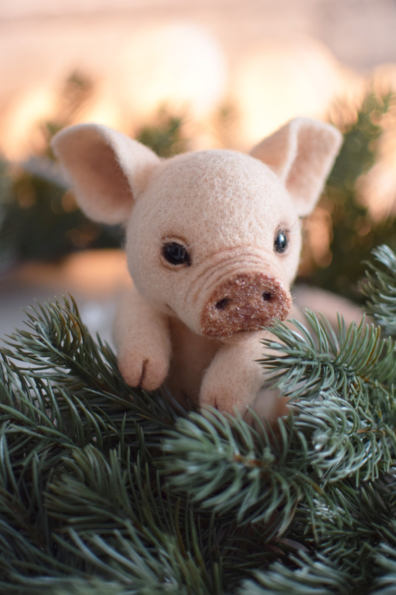 Needle felted Pig wool felt piglet needle felting animals Etsy
