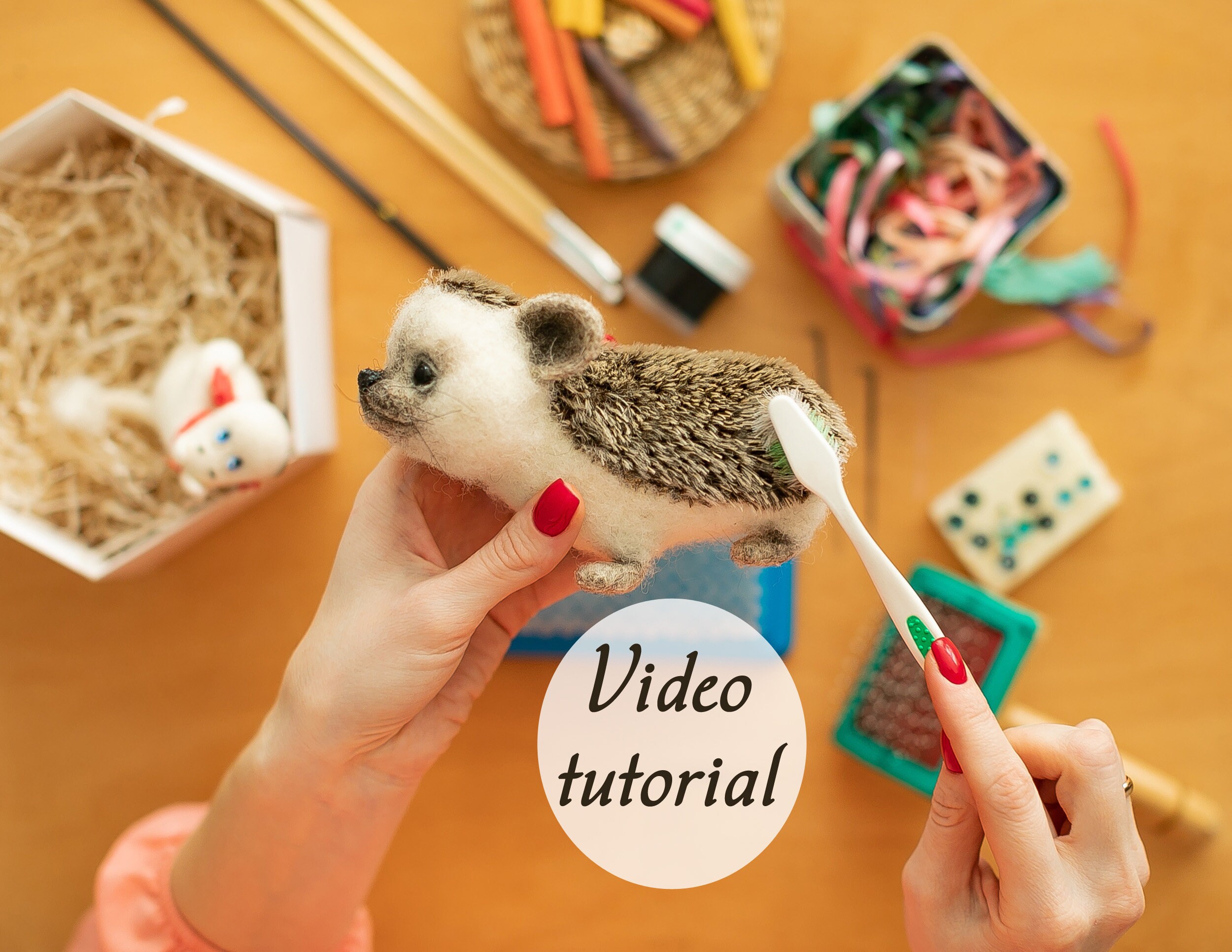 Tutorial Hedgehog Needle felting Felted wool for beginners Etsy