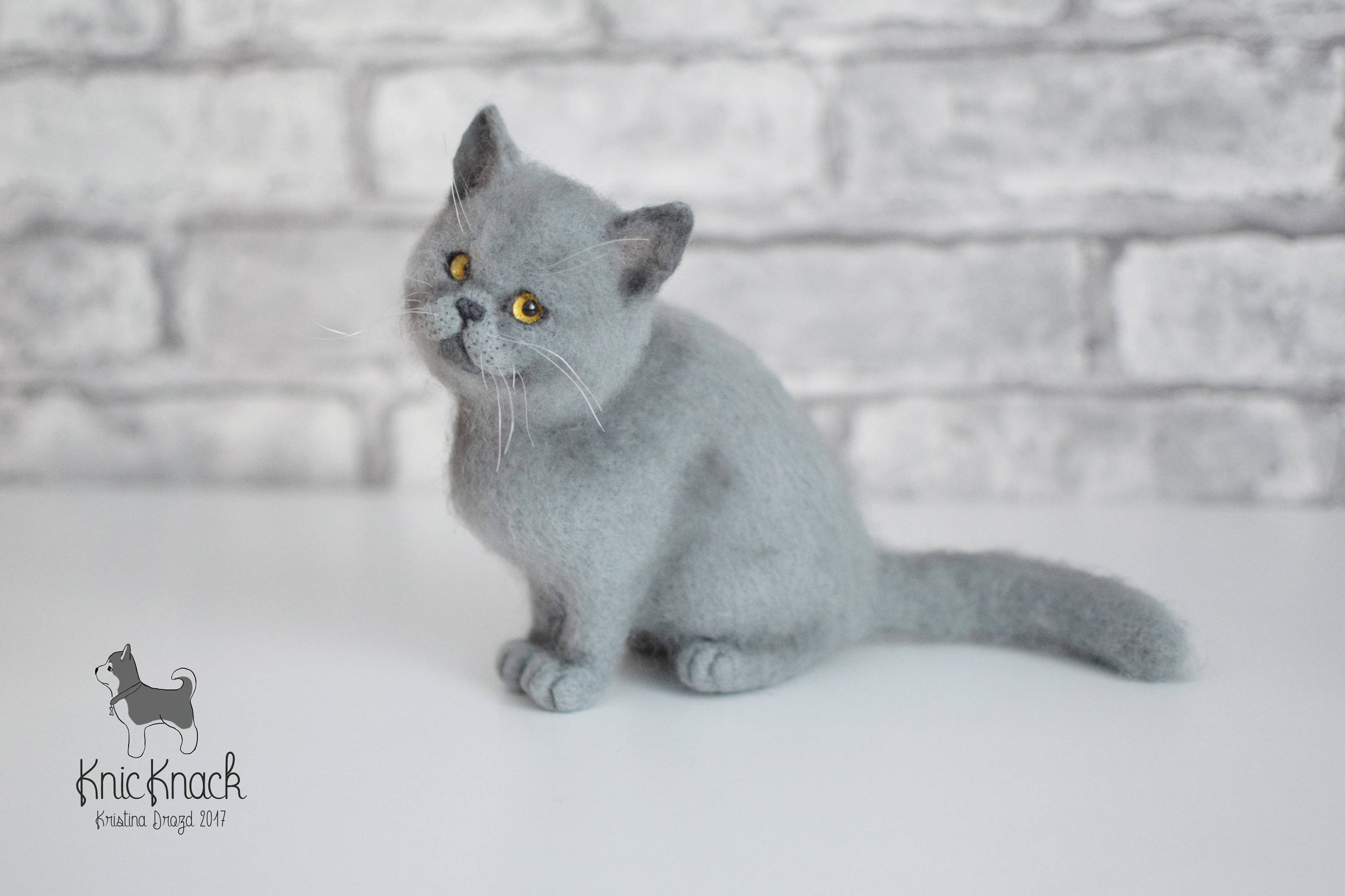Needle felted British blue shorthair cat toy SOLD Custom to Etsy
