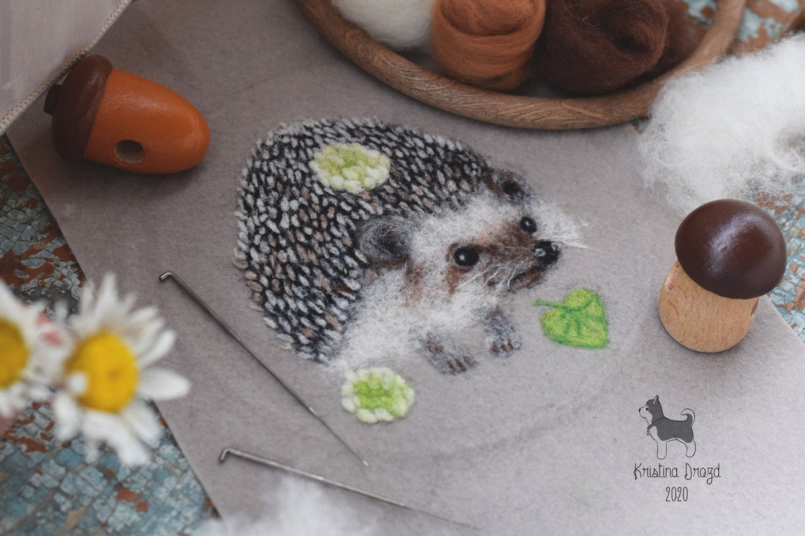 DIY Needle felted tutorial picture Hedgehog Needle Felting Etsy