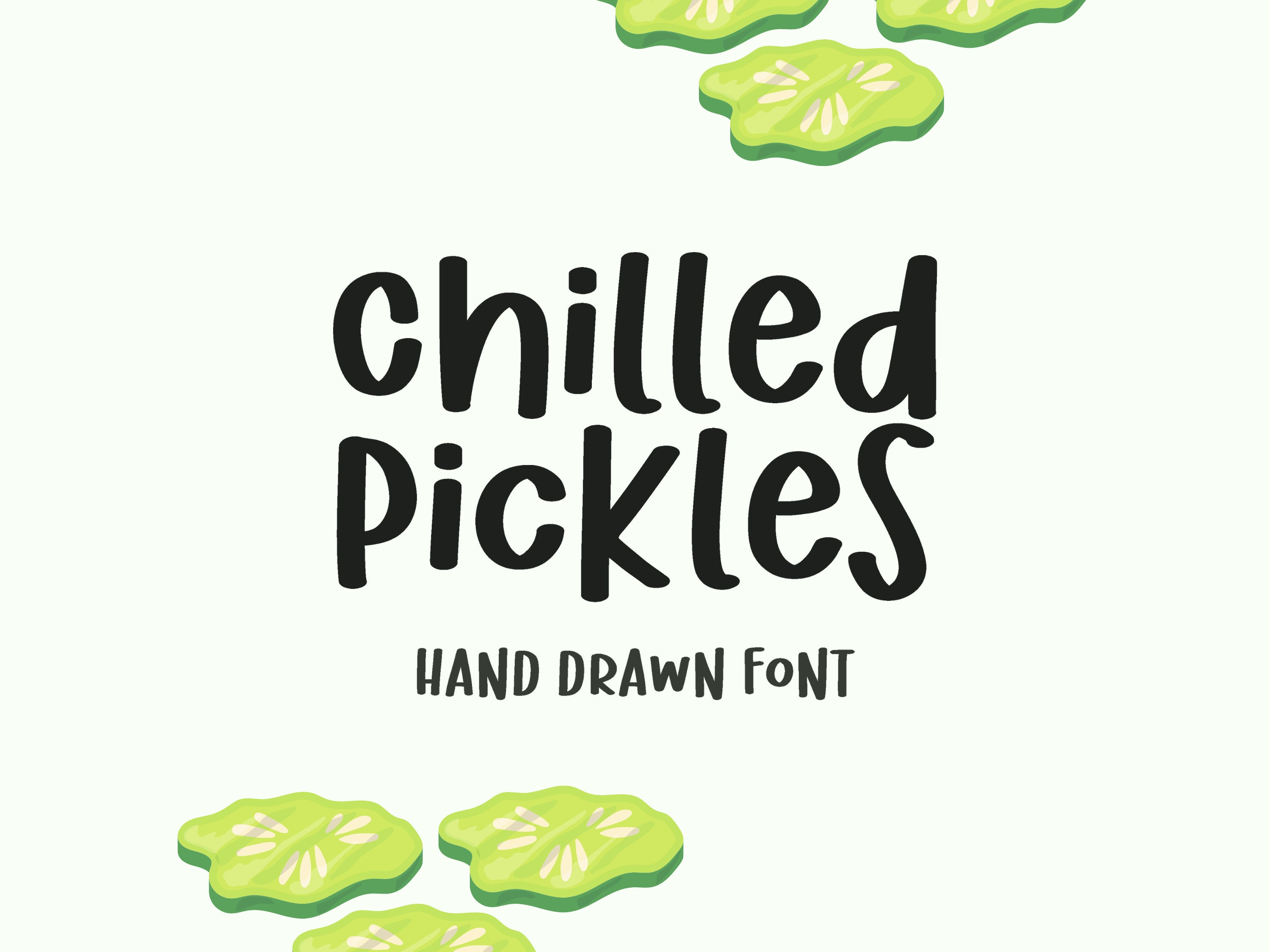 Pickle Color Letters Chilled Pickles Fun Font | Digital Download | Alphabet Typeface ...