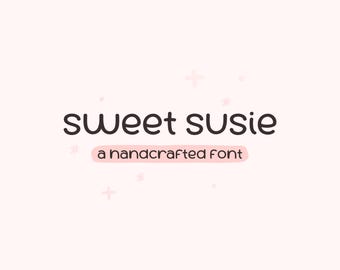 Sweet Susie Font | Cricut Font, Handwritten Font, Hand-Drawn Font, Cute Font, Pretty Font, Typeface, Procreate Font, Teacher Font, Simple