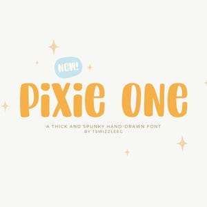 Pixie One Font | Cricut Font, Cute font, Hand-Drawn Font, Craft Font, Fun Font, Teacher Font, Thick Font, Whimsical Font, Procreate Font