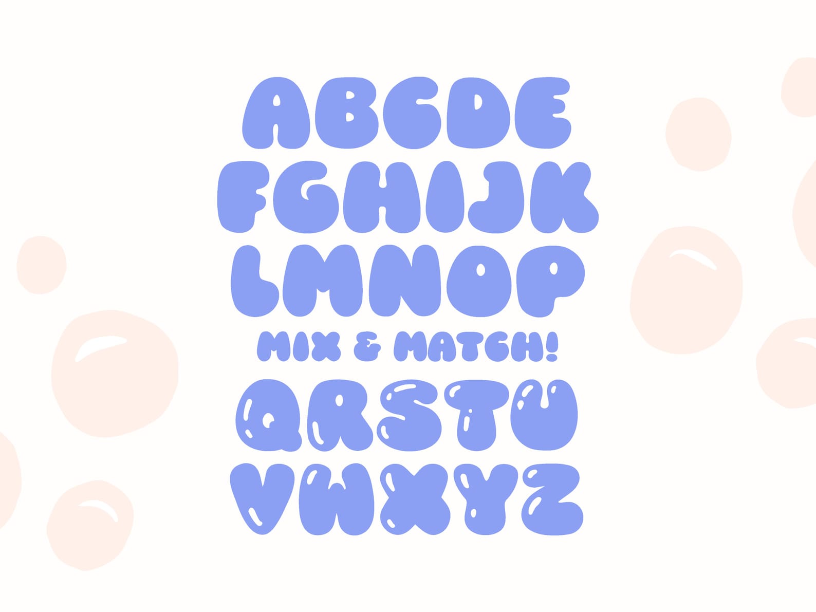 Boogie Bubble Thick Bubbly Font | Instant Digital Download | Alphabet ...