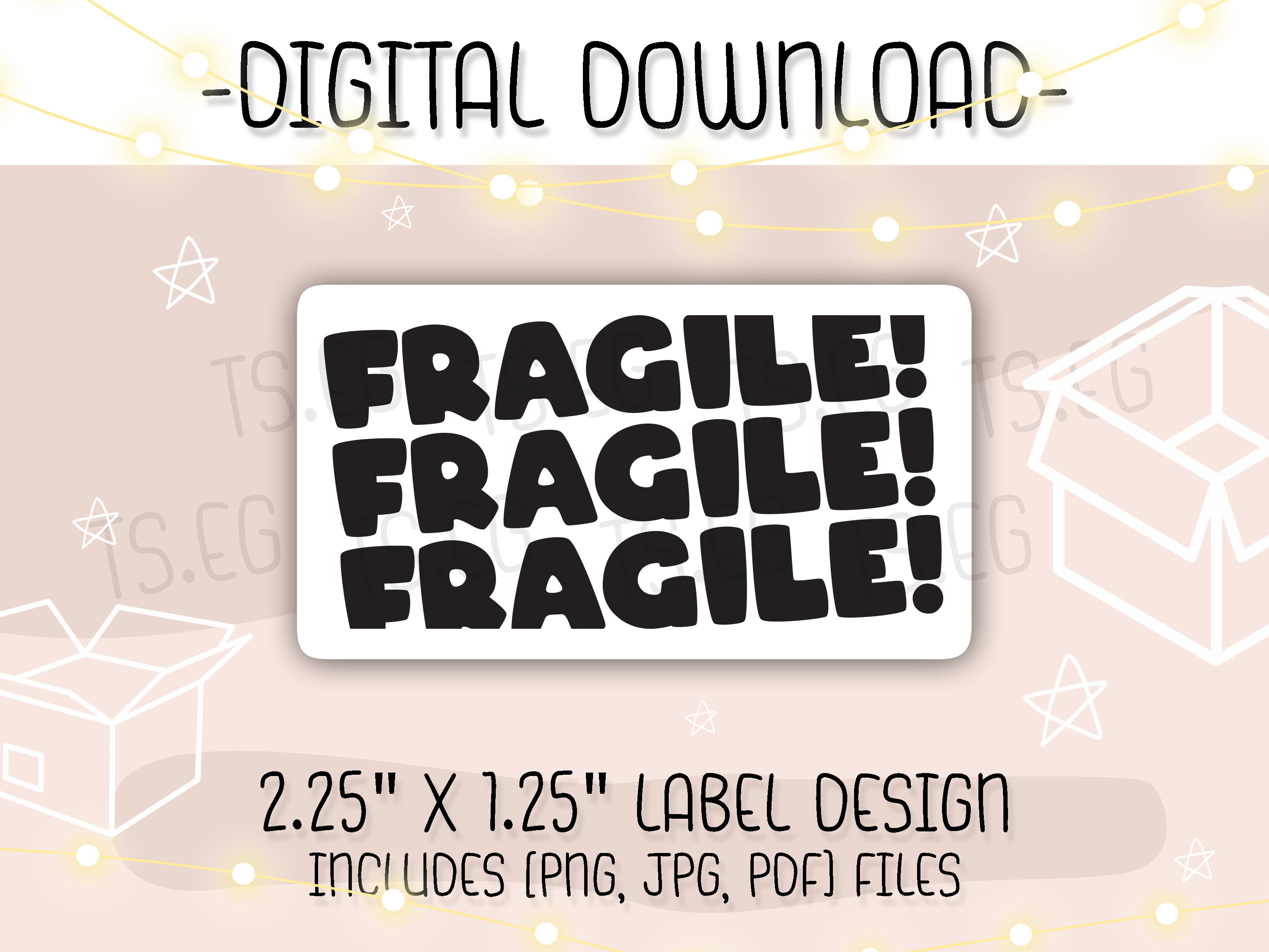 Thermal Label Printable Design | Fragile Fragile Fragile | Small ...