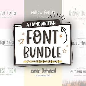 Handgeschreven lettertypebundel | 10 lettertypen, Cricut-lettertype, handgetekende lettertype, schattig lettertype, mooi lettertype, lettertype, lettertype Procreate, lettertype leraar, lettertype Notes