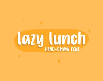Lazy Lunch Font | instant digital download | Alphabet Typeface | Commercial use projects | Typing Font | cute, craft Font