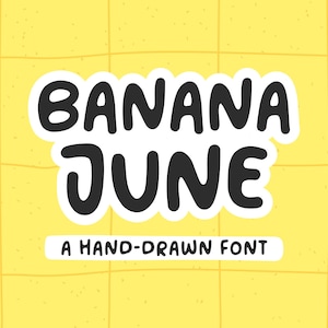 Police Banana June | Police Cricut, Ludique, police mignonne, police manuscrite, police dessinée à la main, police Planner, police de caractères, police Procreate, police Notes