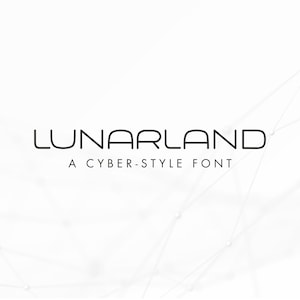 Lunarland Font | Cricut Font, Cyber Font, Hand-Drawn Font, Modern Font, Wide Font, Cool Font, High-Tech Font, Space Font, Tech Font, Thin