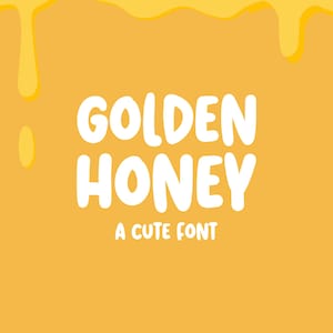 Golden Honey Font / descarga digital instantánea / Alphabet Typeface / Proyectos de uso comercial / Typing Font / gruesa, artesanal, linda fuente /