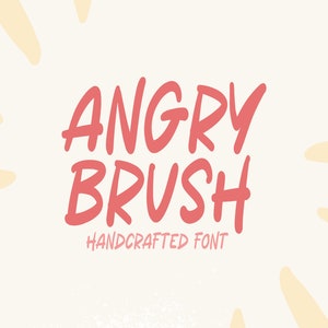 Lettertype Angry Brush | directe digitale download | Alfabetlettertype | Projecten voor commercieel gebruik | Typelettertype | cool, ambachtelijk, komisch lettertype |