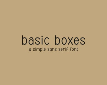 Fuente Basic Boxes / Descarga digital instantánea / Tipografía alfabética / Proyectos de uso comercial / Fuente de mecanografía / Fuente linda y artesanal / Fuente Sans Serif