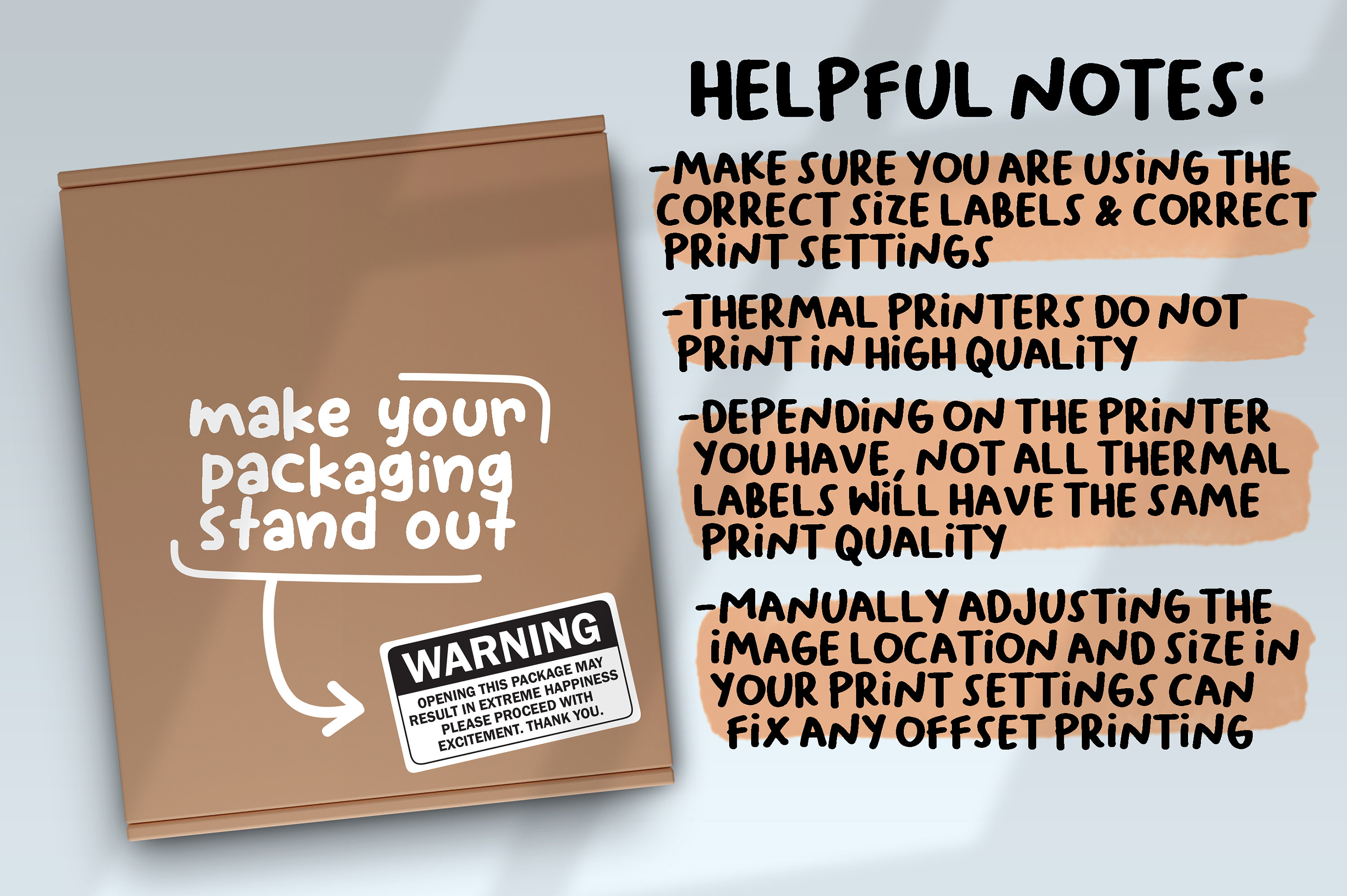 Thermal Label Design | Opening This Package May Result in Extreme ...