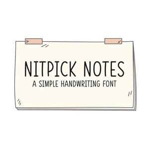 Police Nitpick Notes | Police de caractère, police Cricut, police d'agenda, police d'écriture manuscrite, police mignonne, police de caractères simple, police de caractères, police Goodnotes