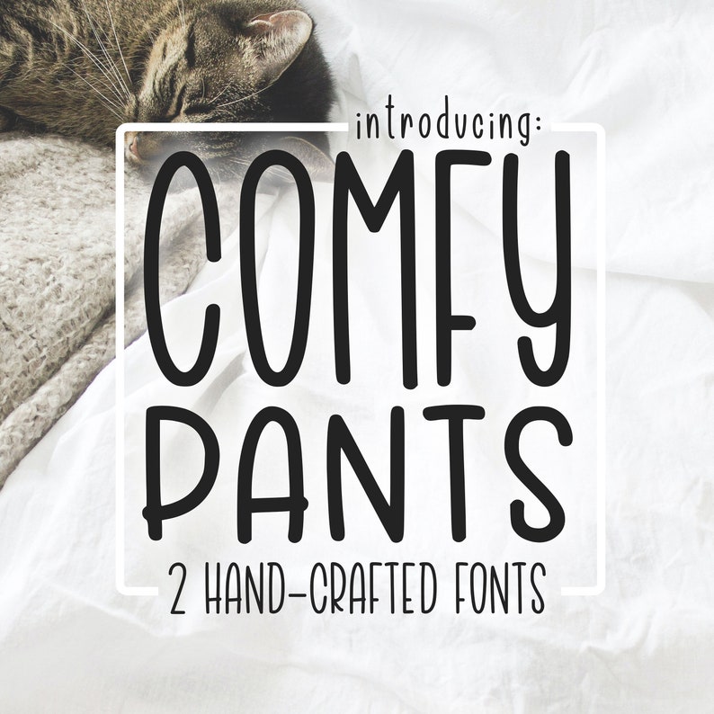 Comfy Pants Hand Drawn font instant digital download simple tall smooth Alphabet typeface for commercial projects image 1