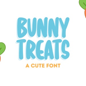 Bunny Treats Font | Cricut Font, Planner Font, Hand-Drawn Font, Cute Font, Simple Font, Brush Font, Typeface, Sans-Serif Font, Spring Font