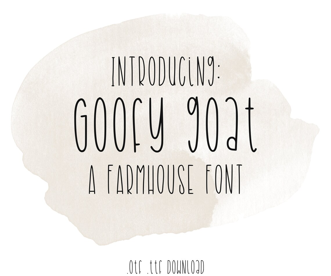 Goofy Goat Hand Drawn Font - Tall, Skinny, Charming Farmhouse Alphabet ...