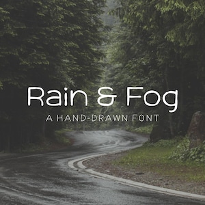 Regen und Nebel Schriftart | Handgezeichnete Schrift, Cricut-Schrift, Gemütliche Schrift, Niedliche Schrift, Hübsche Schrift, Procreate-Schrift, Schrift für das Display, Rustikale Schrift, Logo-Schrift