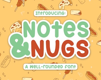 Notes and Nugs Font | Handwriting Font, Hand-drawn Font, Cute Font, Goodnotes Font, Planner Font, Cricut Font, Note-Taking Font