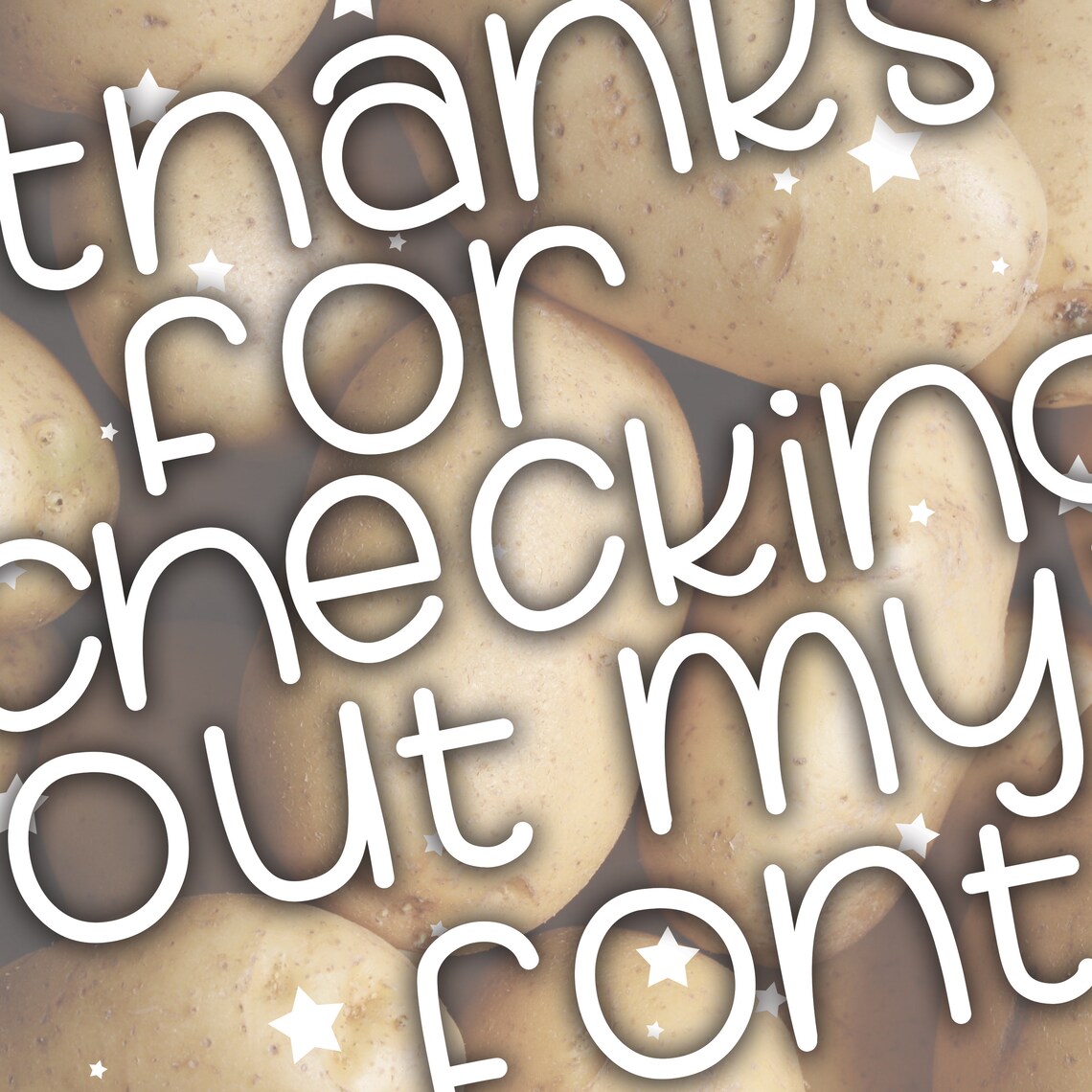 Potato Handwrite Plump Potato Hand Drawn Font- Instant Digital Download - Cute and ...