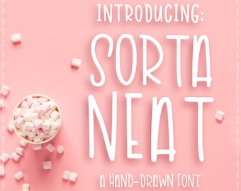 Sorta Neat Font | Handwriting Font, Cricut Font, Cute Font, Hand-Drawn Font, Craft Font, Planner Font, Simple Font