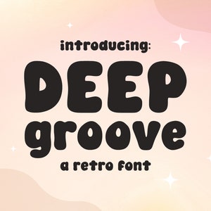 Deep Groove Font | Cricut Font, thick font, retro font, commercial use,  Vintage Font, Groovy Font, Craft Font, Cute Font