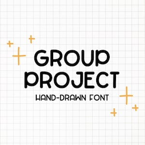 Lettertype groepsproject - lettertype voor het maken van aantekeningen, plannerlettertype, Cricut-lettertype, handgetekende lettertype, schattig lettertype, eenvoudig lettertype, Sans-Serif-lettertype