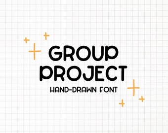 Group Project Font - Note Taking Font, Planner Font, Cricut Font, Hand-Drawn Font, Cute Font, Simple Font, Sans-Serif Font