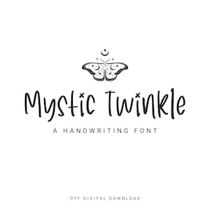 Mystic Twinkle フォント | Cricut フォント、手書きフォント、手描きフォント、かわいいフォント、クールなフォント、書体、Procreate フォント、ハロウィーンフォント、不気味な