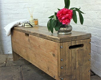 Millar Reclaimed Scaffolding Board Storage Bench / Bedding Box / Toy Box - Made to Measure Furniture by www.urbangrain.co.uk