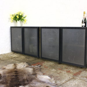 Siobhan Industrial Reclaimed Scaffolding and Perforated Steel Four Door Sideboard - made to order furniture by www.urbangrain.co.uk