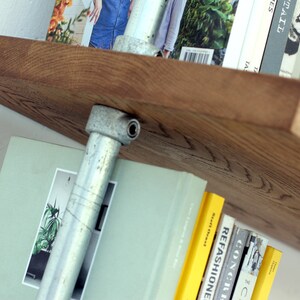 Struan bent galvanised steel pipe and premium oak Bookcase Bespoke Industrial Furniture by www.urbangrain.co.uk image 8