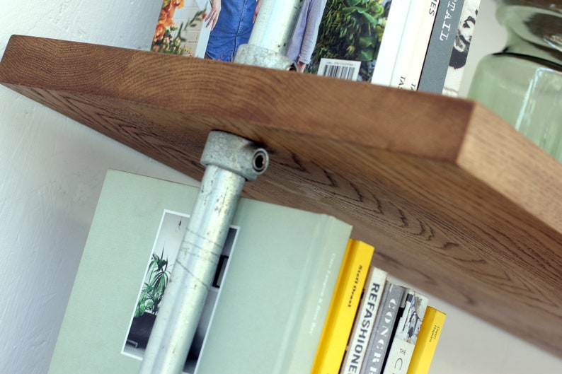 Struan bent galvanised steel pipe and premium oak Bookcase Bespoke Industrial Furniture by www.urbangrain.co.uk image 8