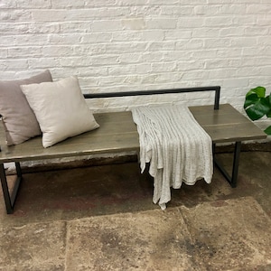 Pearson Reclaimed Scaffolding/Aluminium Bench/Chaise/Seating Made for Outdoor Use.  www.urbangrain.co.uk Bespoke Industrial Furniture